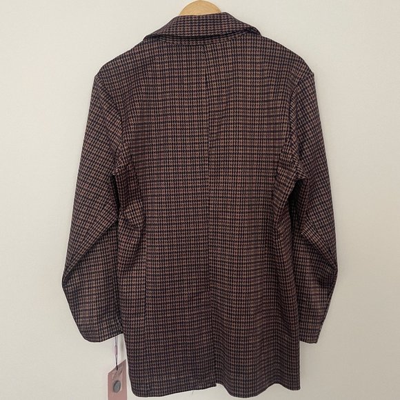NEW Avec Les Filles Longline Plaid Blazer Anthropologie - Picture 4 of 6